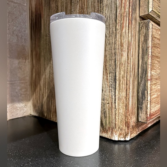 NWT Starbucks Tumbler Iridescent White Pearl Glimmer Stainless Steel Cup 16 oz - Picture 4 of 4